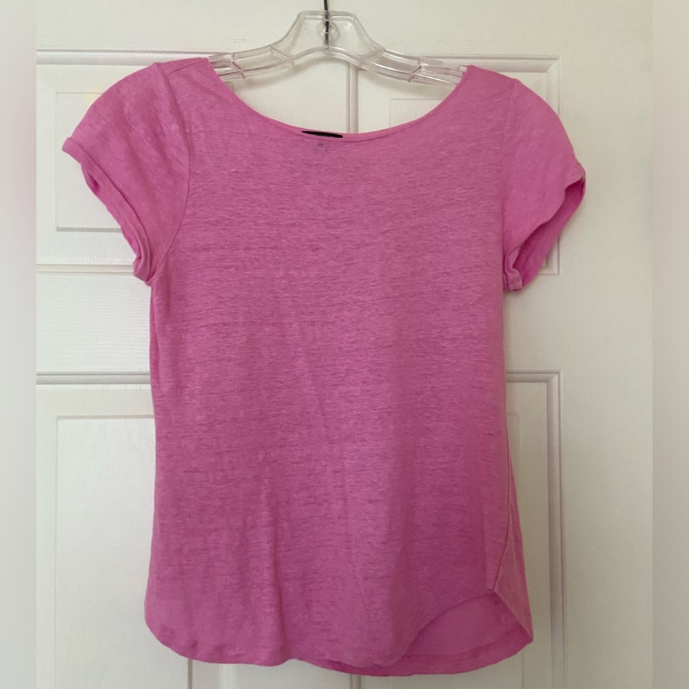 Ann Taylor Pink Linen Top